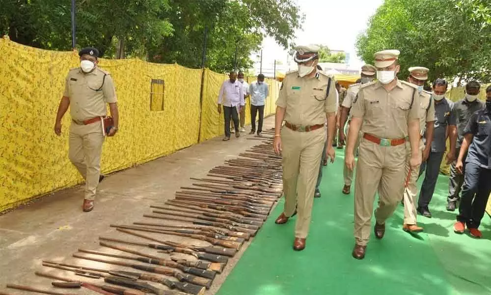 Prakasam police dispose of 436 firearms