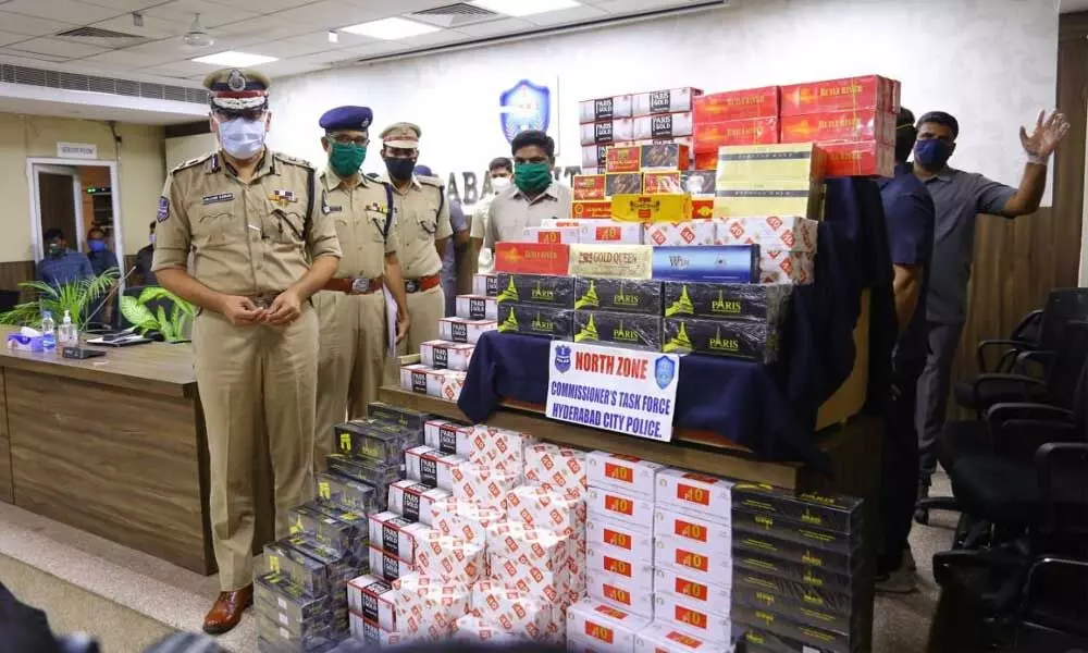 Foreign cigarettes worth `1 crore seized, 5 nabbed by task force