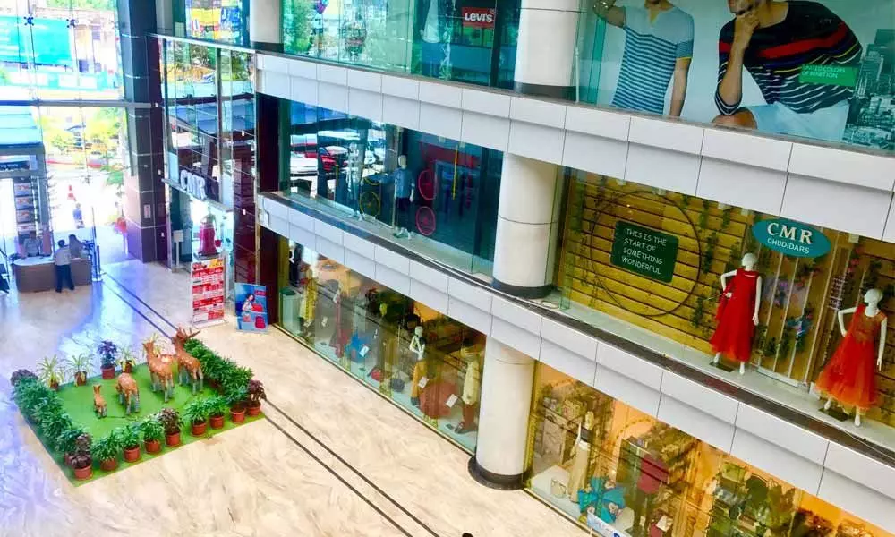 A shopping mall wears a deserted look in Visakhapatnam.
