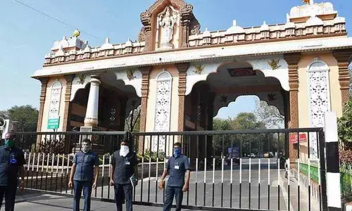 TTD on Tuesday set up Tri-Ozone Spraying Systems, at the Mahadwaram (main entrance) in Tirumala.
