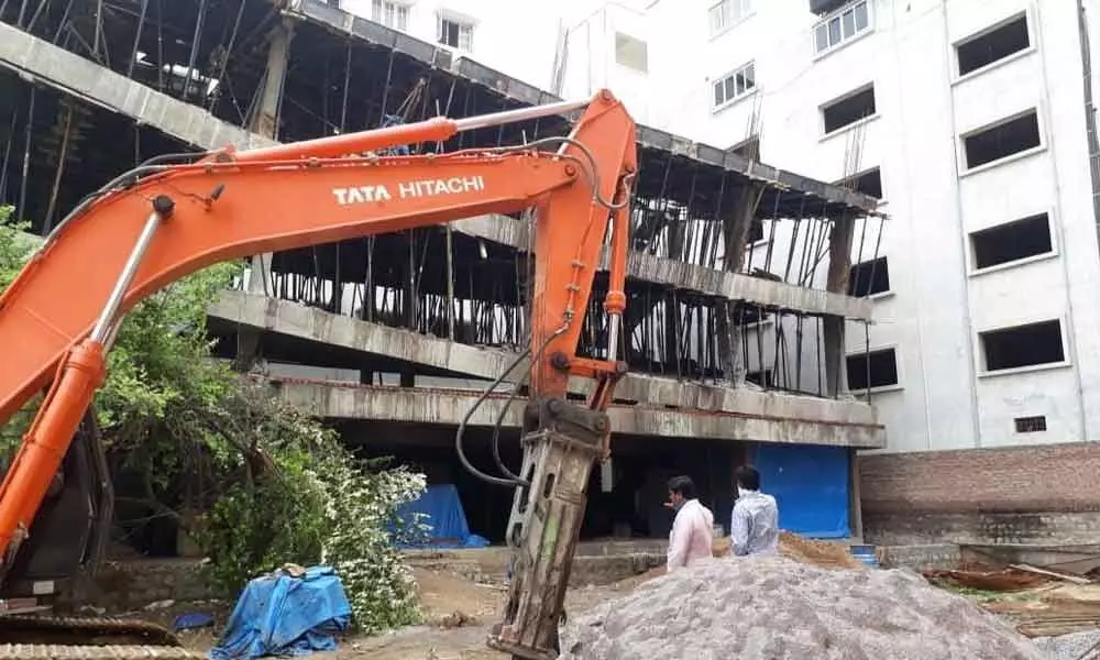 GHMC Commissioner Lokesh Kumar says nine illegal buildings razed