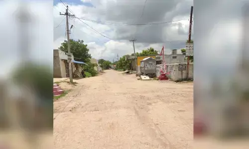 A deserted street in Pitlam on Wednesday after traders and business establishments imposed self-lockdown