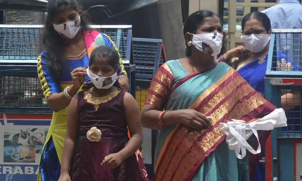 People protecting themselves by wearing face visors and masks as a preventive measure against COVID – 19