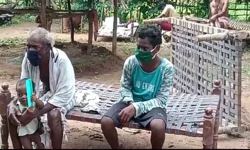 Ostracised family members of Covid patient living in cattle shed on the outskirts of Ethamanuvalasa village under Panchipenta mandal in Vizianagaram district