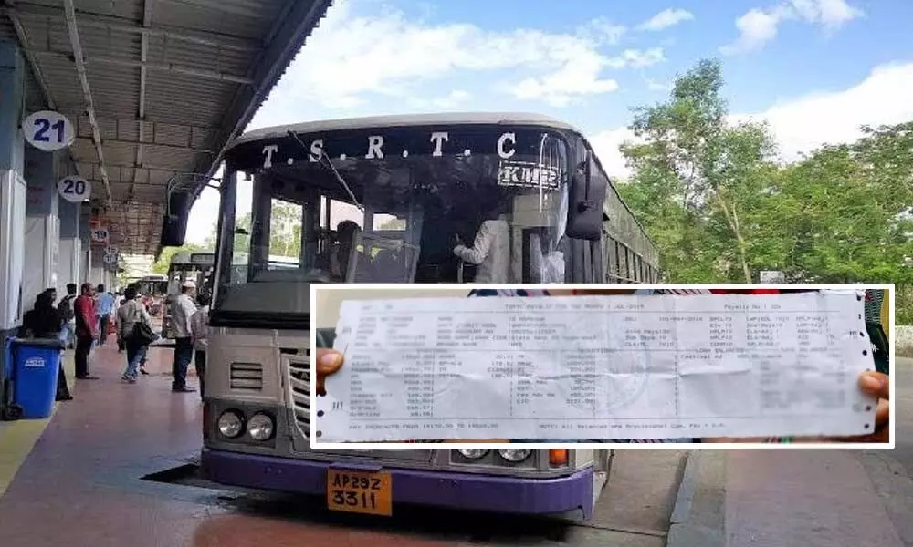 TSRTC driver gets Rs 49 salary for June month
