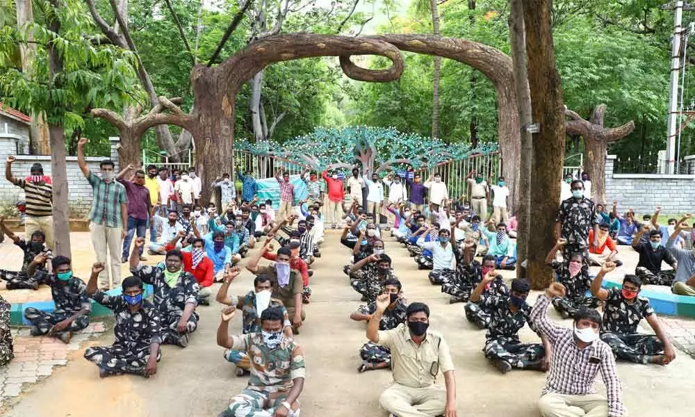 Tirupati: Outsourced Forest staff demand job security
