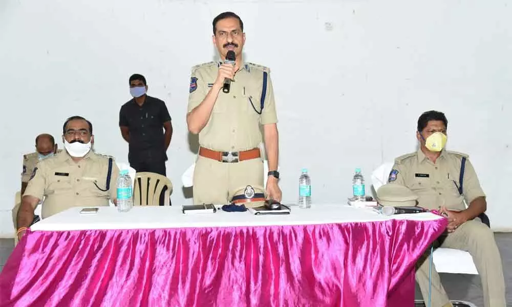 CP Kamalasan Reddy addressing a meeting in Karimnagar on Monday