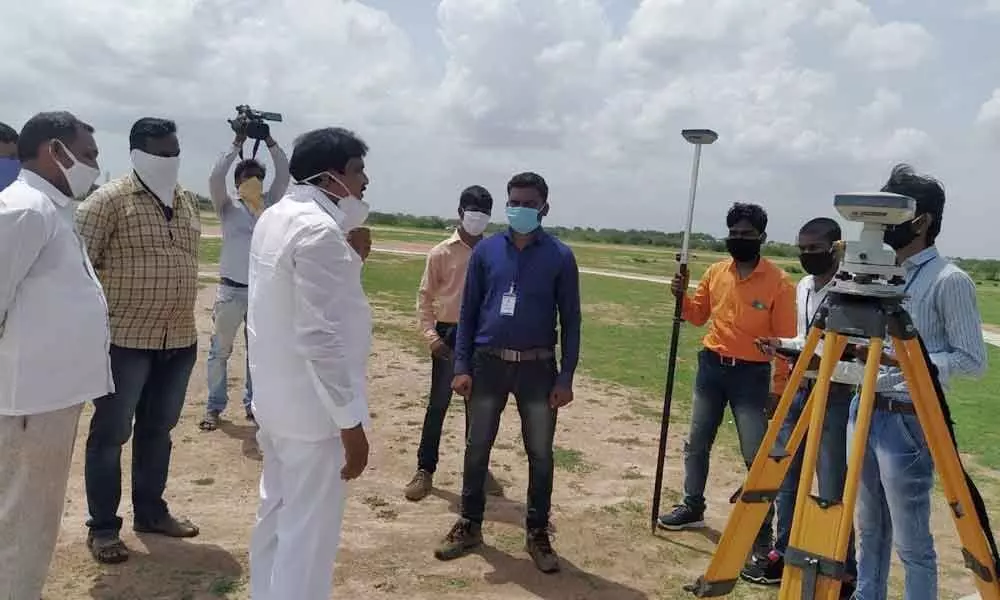 Officials inspecting the site for an aerodrome in Adilabad(file photo)