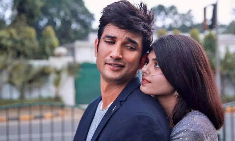 Sushant Singh Rajput and Sanjana Sanghi in a still from Dil Bechara song Taare Ginn.