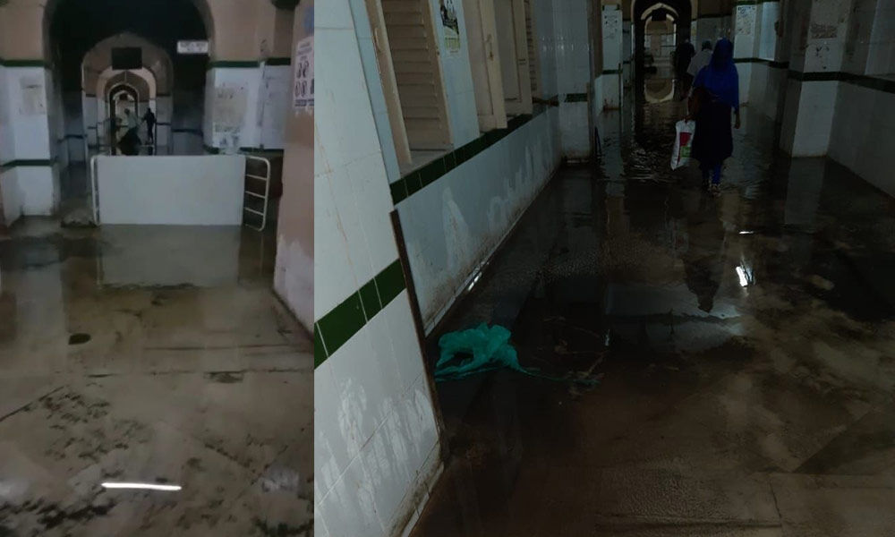 Hyderabad: Rainwater floods wards of Osmania General Hospital