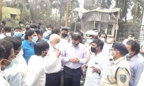 Rajya Sabha member V Vijayasai Reddy visits Visakha Solvents in Visakhapatnam