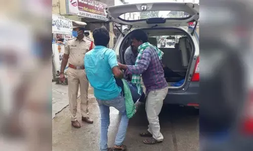 Dindi CI Venkateshwarlu shifting Orsu Sudhakar, who attempted suicide by consuming pesticide