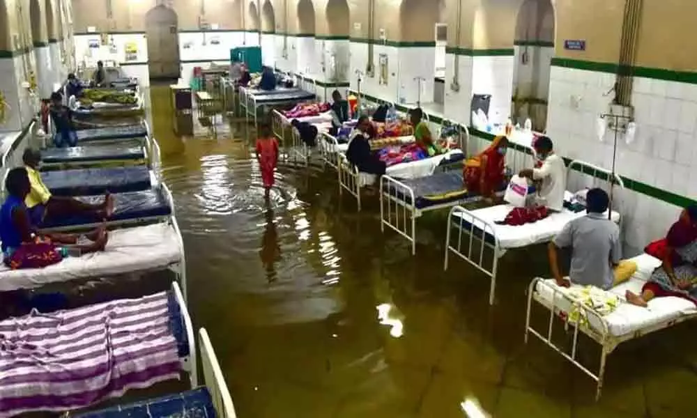 Hyderabad: Patients shifted to first floor after Osmania General Hospital flooded with rainwater