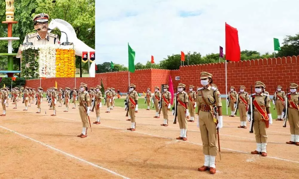 Arun Kumar, Director General, Railway Protection Force, addressing the officers after the parade