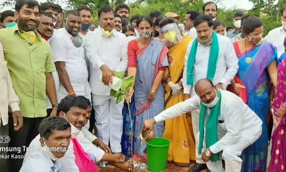 Education Minister Sabitha Indra Reddy takes part in Haritha Haram