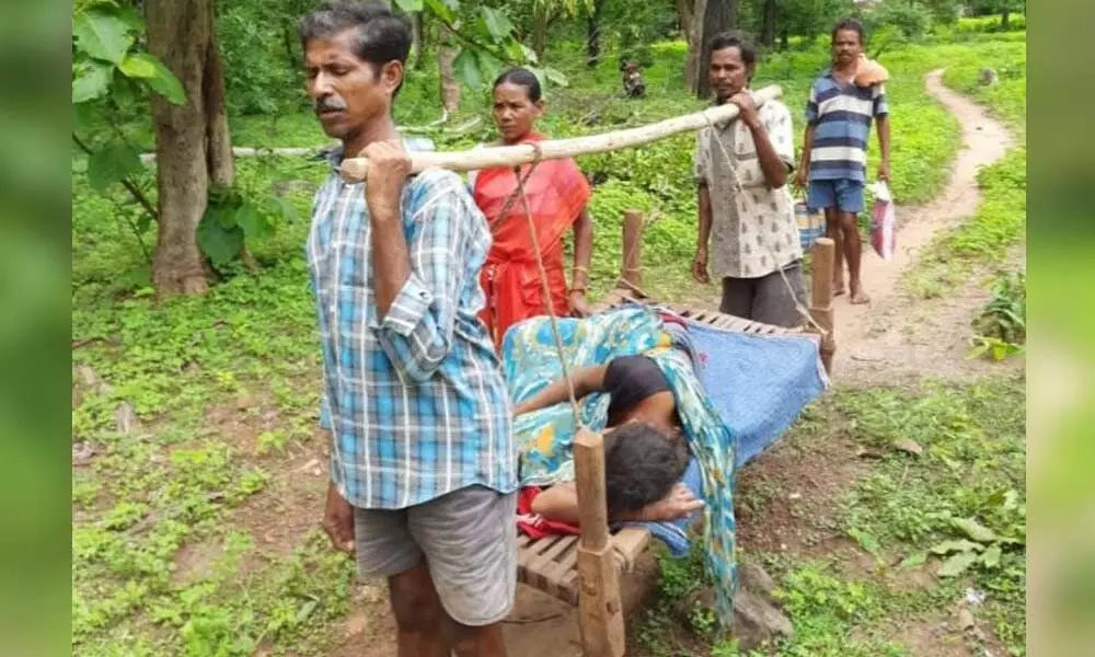 Woman delivers baby in the middle of forest area
