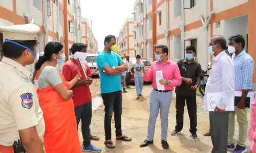 District Collector Musharraf Ali Farooqui enquiring the authorities about the construction of 2BH houses