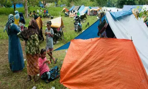 Mizoram: People sleeping in temporary tents after the hit of series of earthquakes