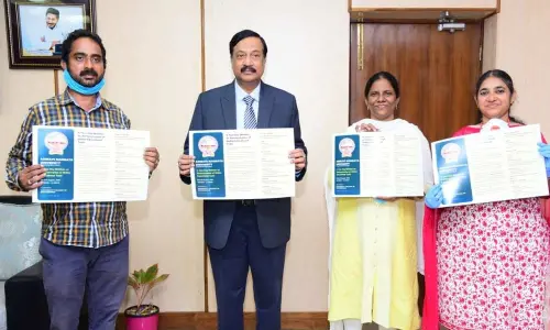 Nannaya University Vice-Chancellor Prof Mokka Jagannadha Rao releasing brochure on online education webinar