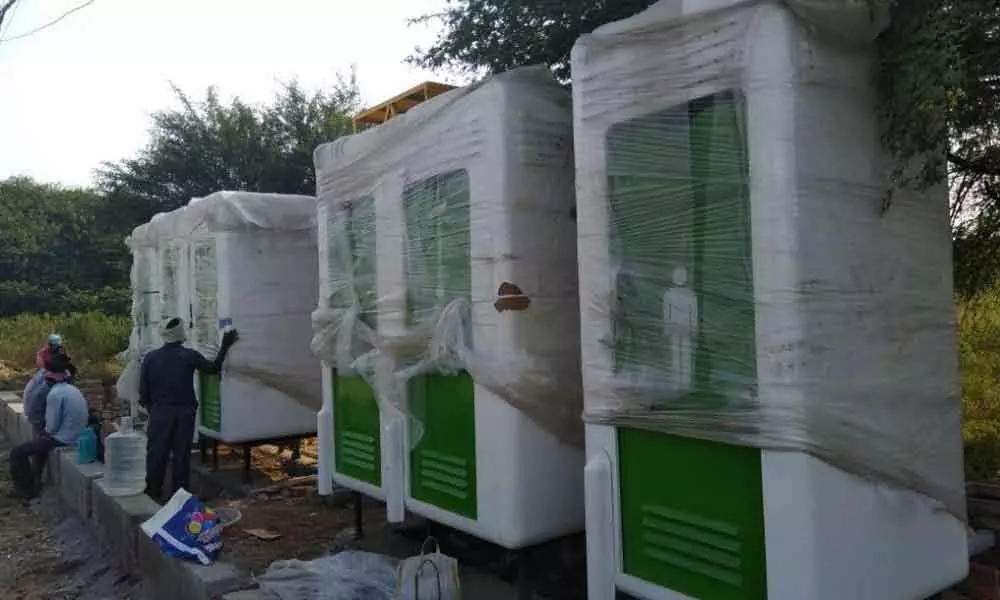 Women mobile bio-toilets to retain original colour