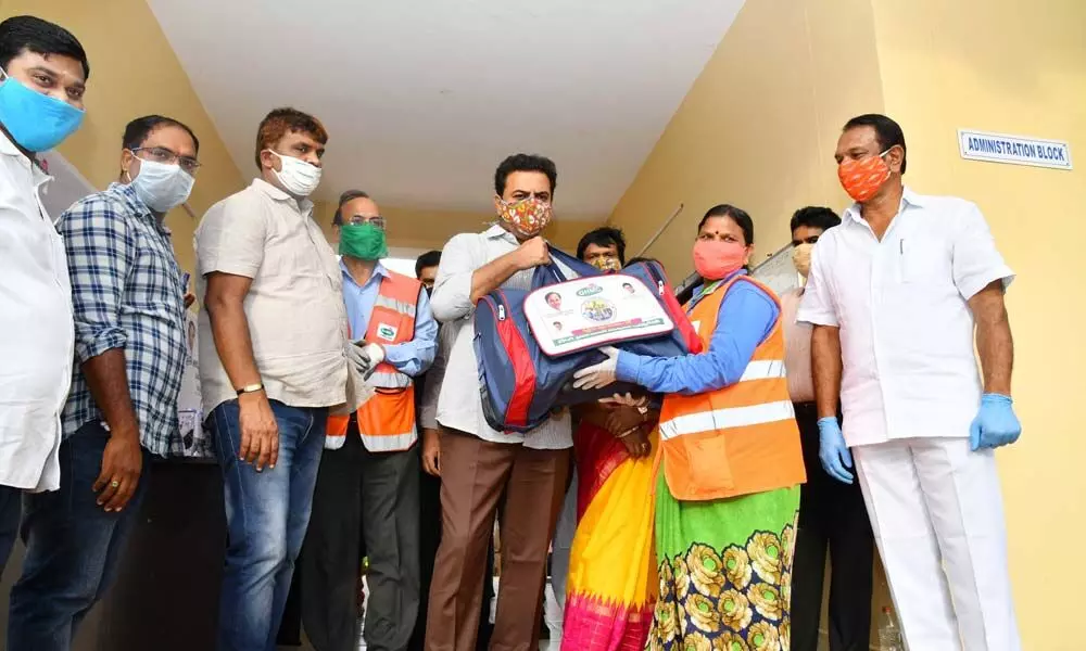 KTR distributes safety kits to Covid warriors