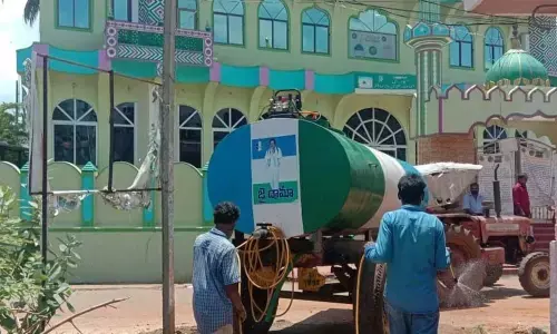 Sanitisation drive taken up at the 86th ward in Visakhapatnam