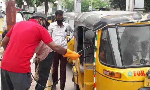 Petrol bunk offering free sanitation for autos