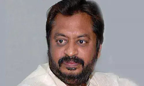 Former MP GV Harsha Kumar speaking at the all-party roundtable organised by TDP in Ongole on Sunday