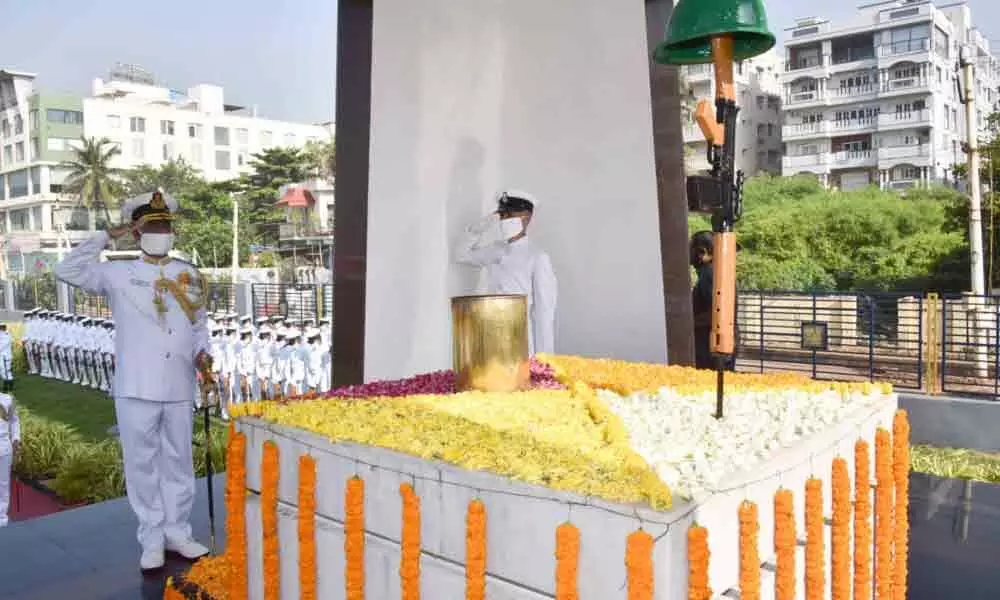 Homage paid to brave heroes of Kargil at the War Memorial Visakhapatnam