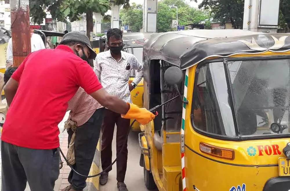Petrol bunk offering free sanitation for autos