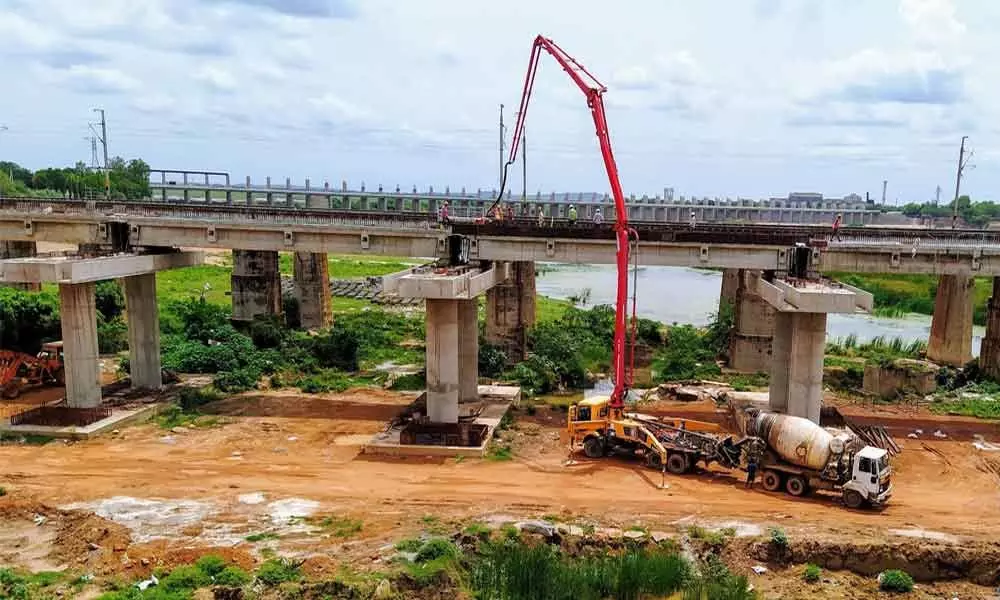 Nellore: New railway bridge works on river Penna gains pace