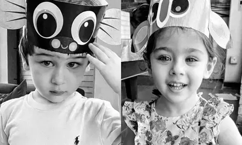 Kareena Kapoor Accepts The Monochrome Challenge And Drops The Black And White Pics Of Little Taimur And Inaaya