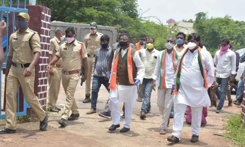 Goshamahal MLA T Raja Singh and former MP member G Vivek