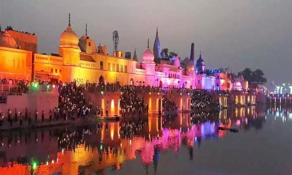 Ayodhya houses painted yellow for bhumi pujan event