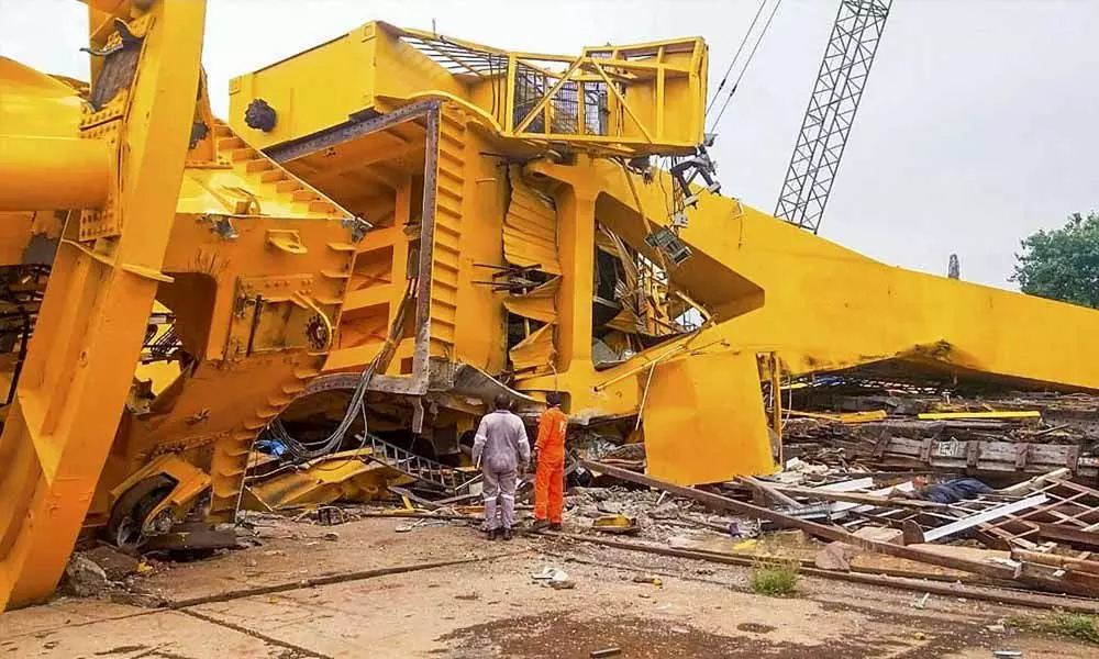 AP govt. constitutes two committees to probe crane crash accident at Vizag Hindustan Shipyard