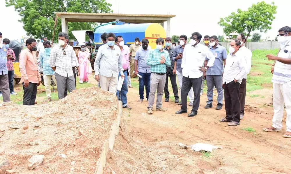 Transport Minister Puvvada Ajay inspecting the development works