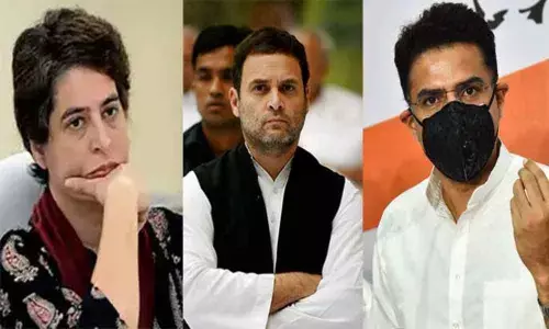 Priyanka Gandhi Vadra , Rahul Gandhi and Sachin Pilot