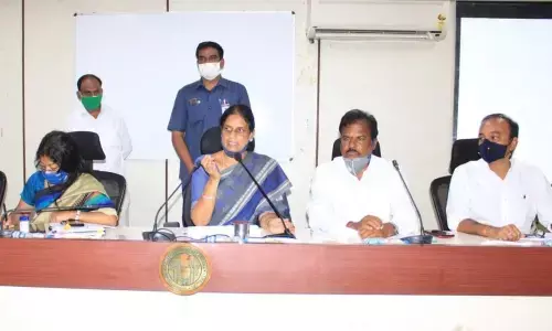 Minister Sabitha Indra Reddy holds meeting with officials on Mission Bhagiratha