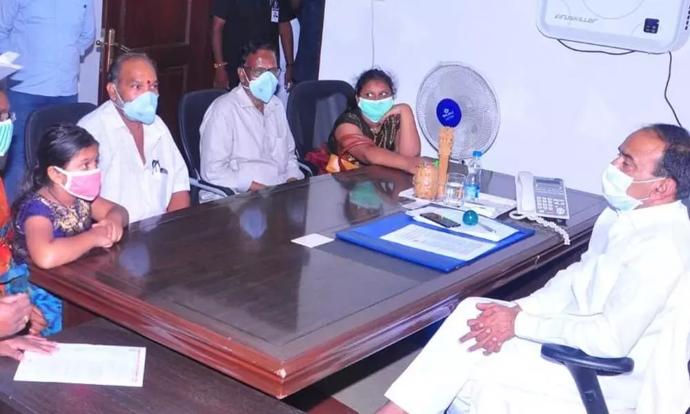 Minister Eatala Rajender assures all help to deceased govt doctor’s family