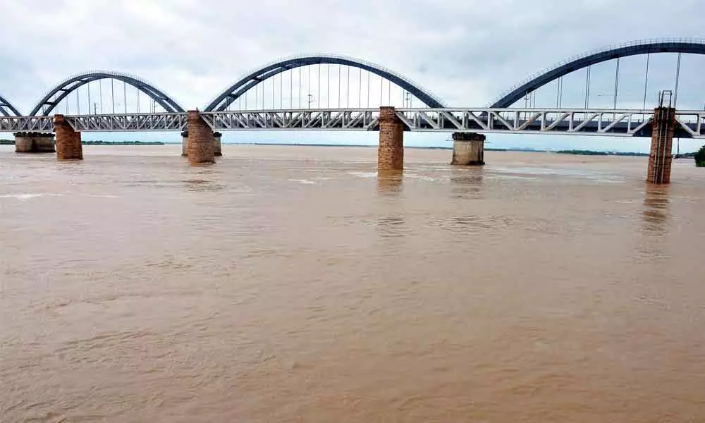 Flood level in River Godavari on Friday