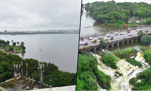 Hussainsagar Lake in Hyderabad gets heavy inflows