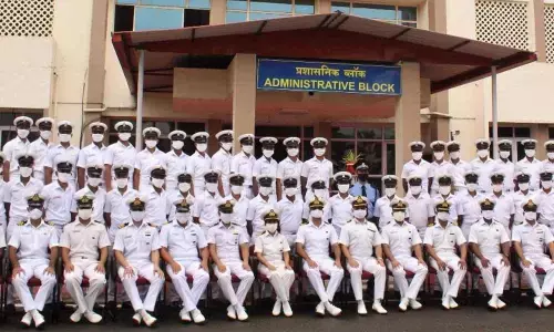 Hull Artificer apprentices at the passing out parade held at INS Vishwakarma