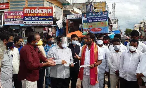 Excise Minister Srinivas Goud inspecting beautification works