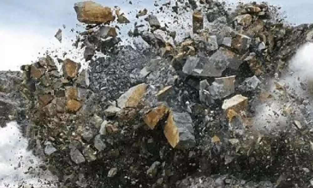 Rock blasting in Bachupally