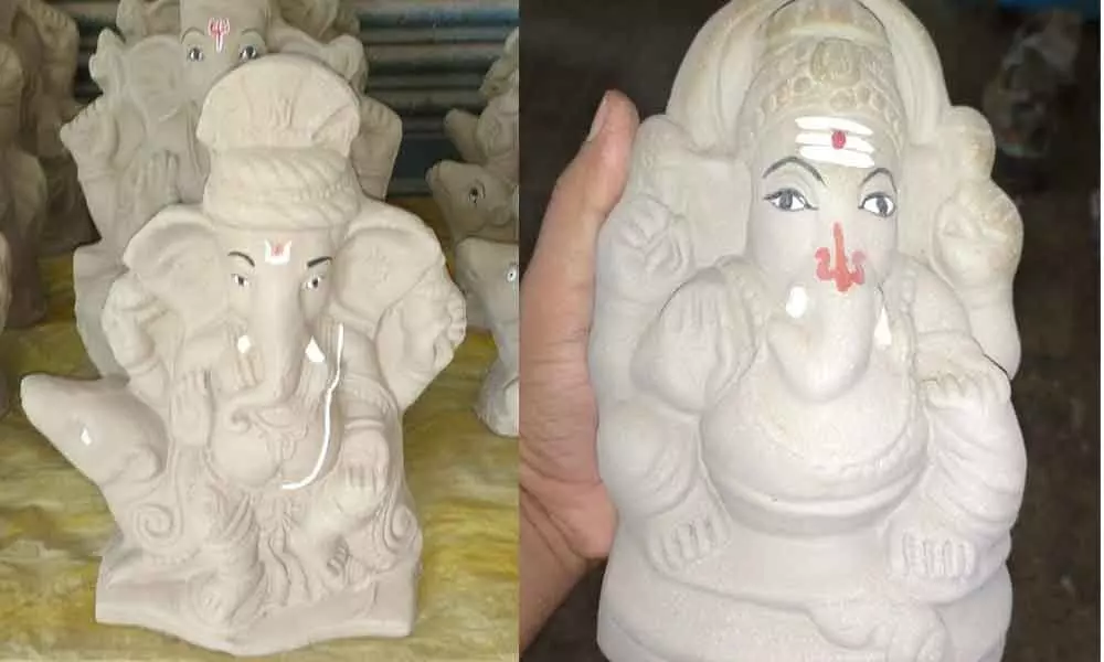 Amid growing awareness on environment, people opting for eco-friendly Ganesh idols