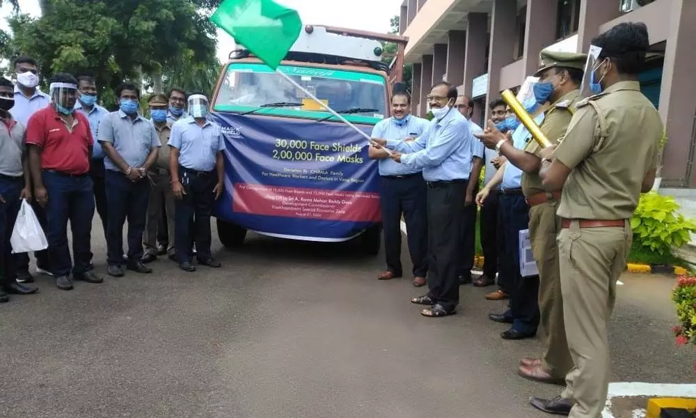 VSEZ chief flags off first consignment of PPEs  to KGH