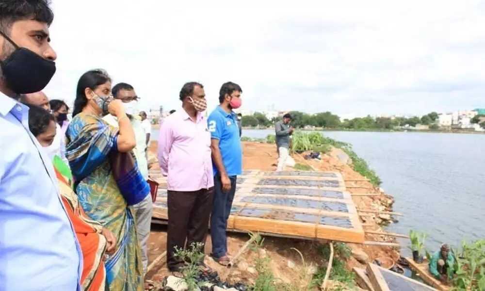 Minister Sabitha Indra Reddy inspects waterlogged areas in Meerpet, offers help