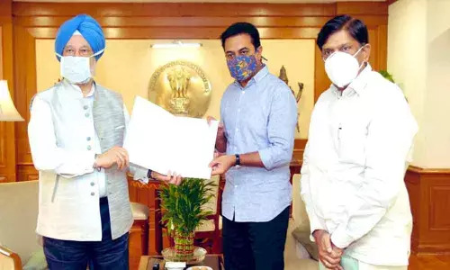 KTR met Hardeep Singh Puri in Delhi