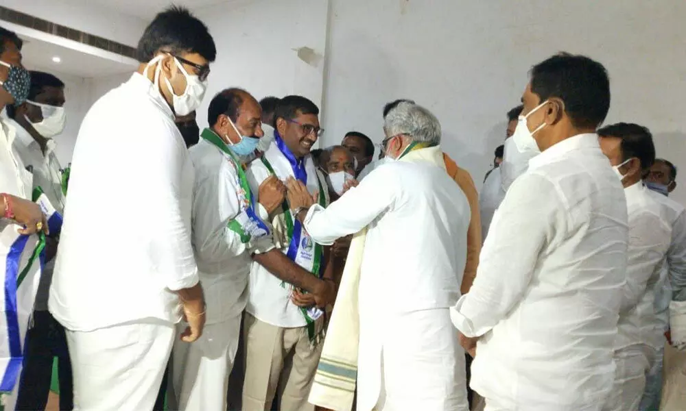 TDP leaders in Kuppam constituency Shyama Raju and Chandrasekhar