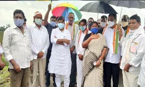 Bhatti, Seethakka inspect croplands in Mulugu eroded by floods